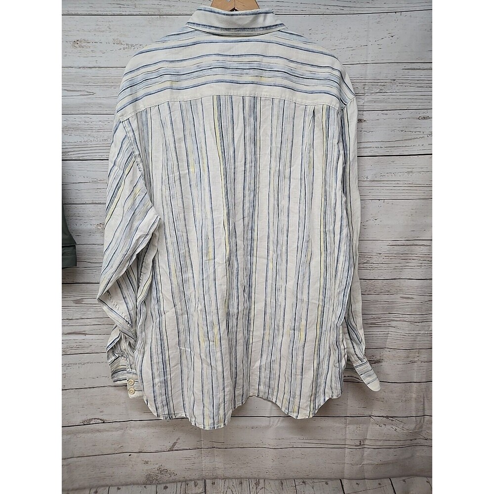 Tommy Bahama 100% Linen Shirt Mens XL Striped Long Sleeve Button Up Casual Vaca - Picture 3 of 10